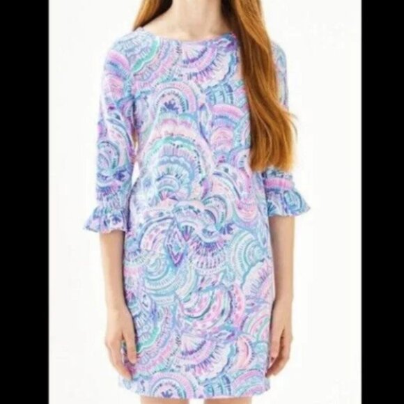 Lilly Pulitzer girls Mini Sophie ruffle UPF 50+ dress happy as a clam XL NWT - Picture 1 of 8